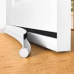 HIZH Draft ExcluderDoors,Door Draft Stopper Bottom One Sided Door Draft Blocker,37'' Cutable Under Door Draft Blocker Insulator Door Seal Weather Stripping Front Doors,White,White 1 Pack