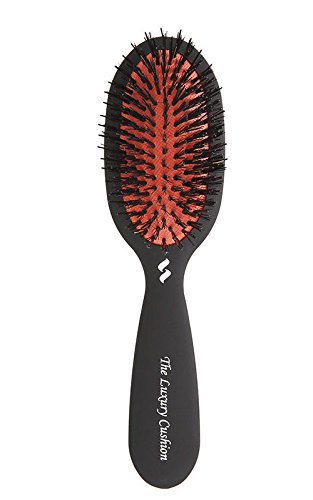 Spornette Small Luxury Cushion Boar and Nylon Bristle Oval Brush (#LX-3) with a Soft Satin No-Slip H - coolthings.us