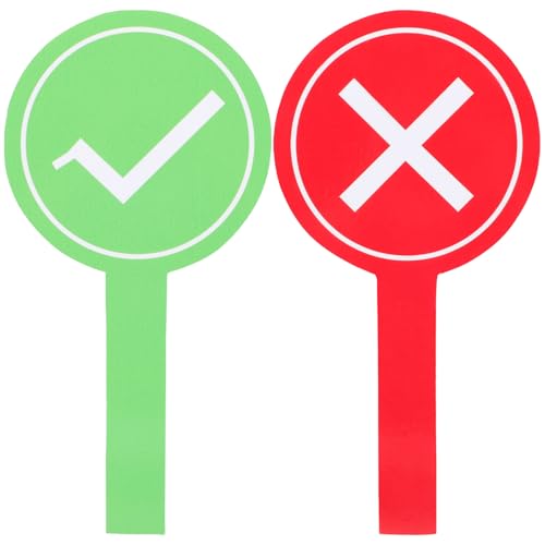 WEKAMOS 2個 答えパドル 教室用携帯投票ボード 両面ハンドヘルド ゲーム採点用 小学生向けおちゃ教材用シンプル構造で な採点道具