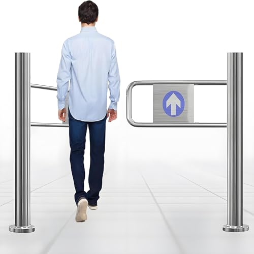 Heavy-Duty Swing Gate - 90° Metal Safety Barrier for Hallway Access, Automatic Closing Door for Markets, Warehouses, Industrial Settings, and High-Traffic Areas