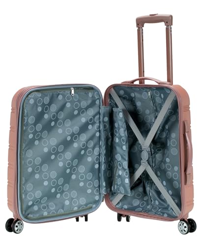 Rockland Melbourne Hardside Expandable Luggage with Spinner Wheels, Rosegold, Carry-On 20"4