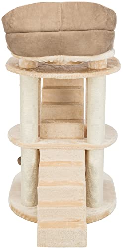 Trixie Elsa Senior Cat Tower With Scratching Posts, Hammock, Stairs, Top Platform Bed, Dangling Pom-Pom Beige #TOP4
