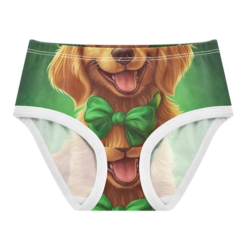 Toddler Girls Underwear 2t Cotton Little Girl Panties Animal Kids Undies Briefs Cute Golden Dog St Patrick Green