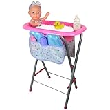 Lissi: 12' Baby Doll Bath Tub Set - Pink-Purple-Sea Design, Care Accessories, Convertible Bathing Station-Table, Swimsuit Outfit & Headband, Kids 2+