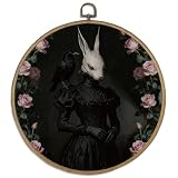 DELORIGIN Gerahmtes Wandbild „Dame Mit Hasenkopf“ 