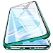 Produktbild Ersatz für Huawei P30 Lite Hülle, Magnetische Adsorption Handyhülle Schutzfolie für Huawei P30 Lite, Einteiliges 360 Grad Gehärtetes Glas Schutzhülle Panzerglasfolie Durchsichtige Case Cove (Grün)