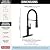 Delta Rhett Pro Style Commercial Kitchen Faucet with Pull Down Sprayer, Single Hole Matte Black Kitchen Sink Faucet, Single Handle, Matte Black 18829-DST
