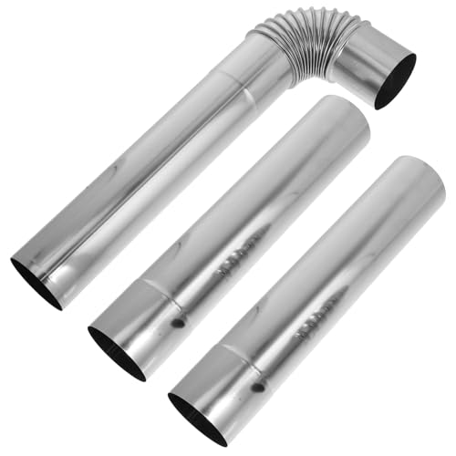 Conduit de fumée acier inoxydable avec coude pour chauffe-eau et poêle (3 pièces)