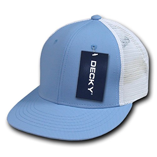 DECKY 6 Panel Youth Trucker Cap, Sky/White