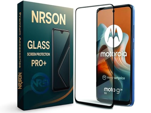 Image of NRSON Tempered Glass Screen Protector Compatible For MOTO G34 / Motorola G34 with Easy Self Installation Kit