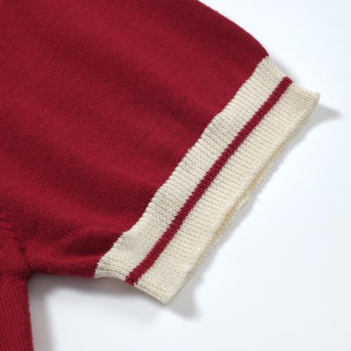 OXKNIT Men's Polo Shirts Quarter Zip Knit Shirts Summer Golf Polo T Shirts with White Neck4