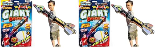 JA-RU Giant 41" Inflatable Rocket Ship Toy (1 Unit) Space Themed Party Decorations for Kids. Inflatable Pool Accessories. Solar System Toys & Astronaut Party Favors. 5802-1 (Pack of 2)