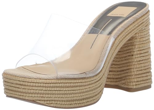 Dolce Vita Women's Transparent Vinyl & Raffia Heel Sandal
