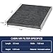 CF10729 Cabin Air Filter with Activate Carbon,Fits for Dodge Caliber 07-12,Avenger 08-14,Journey 09-19; Ram 2011-2015; Chrysler Cirrus 07-10,Sebring 07-10; Jeep Compass,Patriot, Replace# 5058693AA