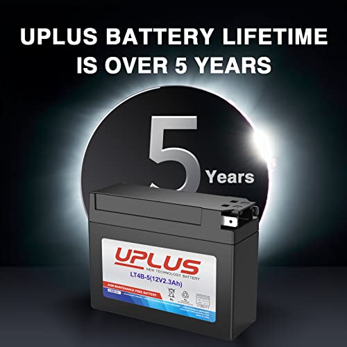 Image of Motorcycle Battery YT4B-BS, UPLUS LT4B-5 High Performance & Maintenance Free - AGM Batteries Replacement Battery for Suzuki and Yamaha Motorcycle, 12V 2.3AH, Tab Terminal