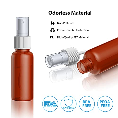 12 pcs Flacon Vaporisateur Ambré, 30ml Bouteille Spray Plastique Vide Avec Pulverisateur de Brouillard Fine, Vaporisateurs Cosmétiques - Image 3