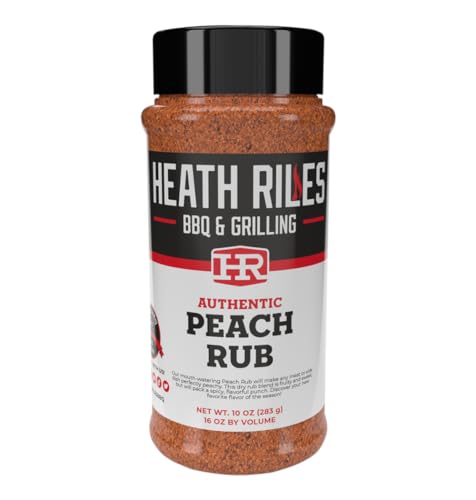 Heath Riles BBQ Rub - Peach Seasoning, Champion Pitmaster Recipe, Legendary Rubs For Smoking & Grilling, 80+ BBQ Championships, 10 oz.