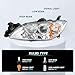 TUSDAR Headlights Assembly Fits 2004-2009 Mazda 3 Sedan 4-Door Halogen Projector Headlamp Chrome Housing with Amber Reflector