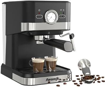 Coffee Maker, 20Bar Professional Espresso Machine, One Button Operation, Easy to Clean, Retro Mini All-in-One Coffee Machine, Milk Foam/Latte Art/Steam Stainless Steel, Home Use CM3110