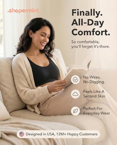SHAPERMINT Compression Wirefree High Support Bra for Women Small to Plus Size Everyday Wear, Exercise and Offers Back Support, Black, 4X-Large - 2