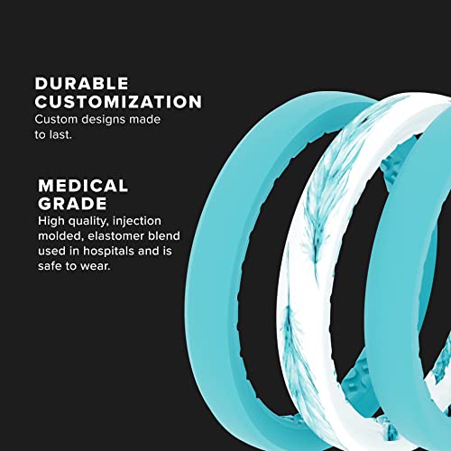 Groove Life Stackable Feather Silicone Ring Breathable Rubber Wedding Rings For Women, Lifetime Coverage, Unique Design, Comfort Fit Ring - Size 9 #TOP2