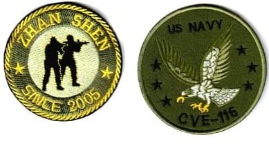 REENA Combo 2 Army Gun men + US Navy Eagle Green (2 piece set) Sew on Patches Combo small for Clothes Jackets Pants Jeans Bags Boutique Multicolour DifferenT Stitching Patches set of Patches. Multiocolor (2 Army Gun men + US Navy Eagle Green (2 piece set))