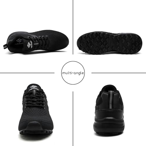 Image of Men's Trail Running Shoes Lightweight Breathable Walking Hiking Sneakers Outdoor Athletic Tennis Cross Training Shoes