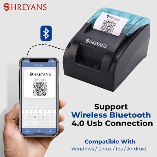 Image of Free 14-Days POS Software with SHREYANS 2 Inch USB + Bluetooth Direct Thermal Printers | Fast Billing Machine for Restaurants, Cafes, Food Outlets Businesses