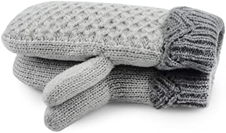 Women Winter Gloves Furry, Super Thick Soft Wool Lining Knitted Thermal Mittens Gloves, Perfect Christmas Birthday Gift for Ladies Girls Mom Daughter Lovers