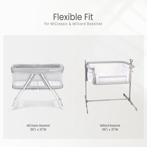 Image of lulumoon Muslin Bassinet Sheets for Baby: Soft & Skin-Friendly Cotton Sheets for Boys and Girls - Fitted for MiClassic & Milliard Bassinet and Large Bedside Sleepers