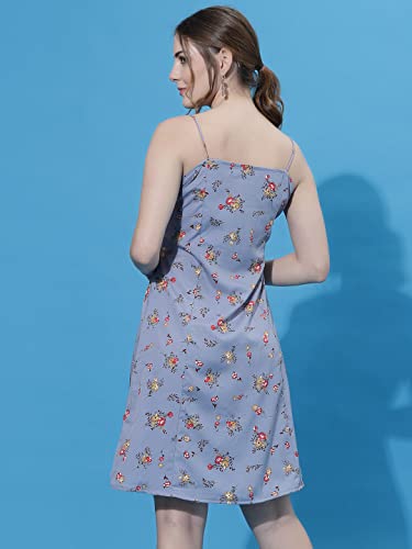 Image of OOMPH! Women A-Line Floral Mini Dress Western, Off Shoulder, Slip On