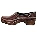 BJORK Swedish Comfort Men's Christian Full Grain Leather Wooden Clogs (EU-42, Closed Back) Brown