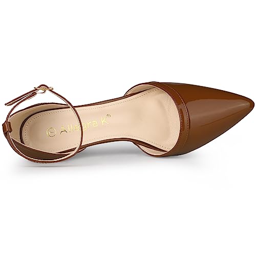 Allegra K Women's Pointed Toe Stiletto High Heel Pumps Ankle Strap Wedding Bridal Evening Party Dress Shoes4