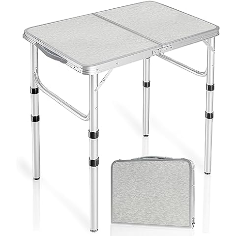 REDCAMP 2ft Folding Camping Table with Adjustable Heights Cover