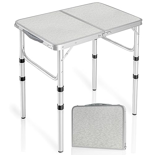 RedSwing Petite table pliante de 60 cm, petite table pliable réglable en hauteur, table de camping légère et portable en aluminium, 3 hauteurs, 58,4 x 38,1 x 25,4 cm