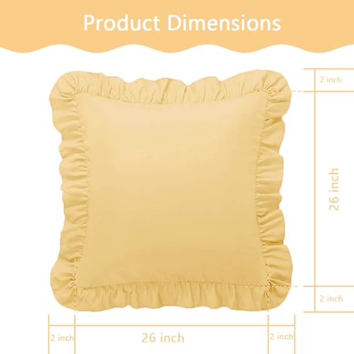 Sewdudely Gold Ruffle Pillow Covers 26"x26" Set of 2 Throw Pillowcases by Sewdudely - Used condition - Image 2