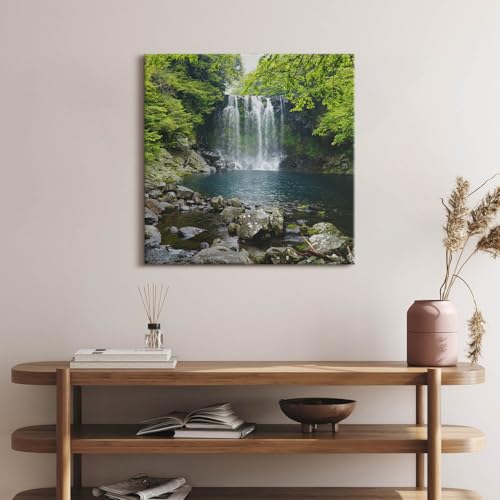Tableau cascade et rivière Wallfluent 60x60cm pour salon