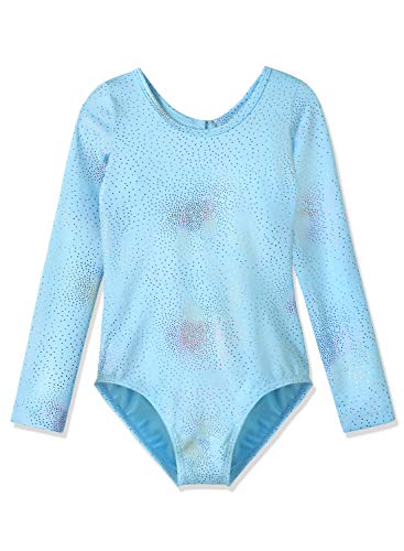 HOZIY Leotards for Girls Ballet Gymnastics Sleeveless Long Sleeve Colorful Sparkles Aqua Blue Pink Purple Solid