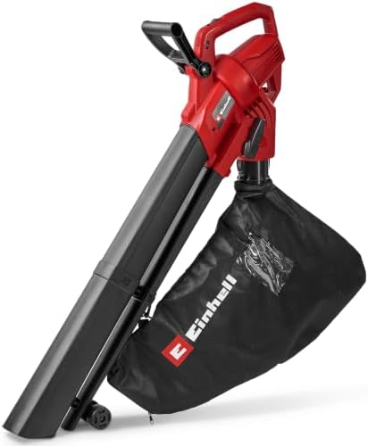 Einhell Elektro-Laubsauger GC-EL 3026 E | 3000 W | Saugleistung bis 720 m³/h | Fangsack 40 L | Blasfunktion bis 260 km/h | Häckselfunktion | Drehzahleinstellung