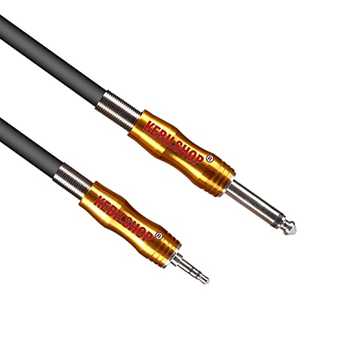 KEBILSHOP 3.5mm 1/8" Male to 6.35mm 1/4" Male Stereo 3 Meter/10 Feet Audio Cable with Zinc Alloy Housing for Headphones,Laptop,Home Theater Devices, and Amplifiers & More (3 Meter/10 Feet, Black) 2 41f6I8YGD4L
