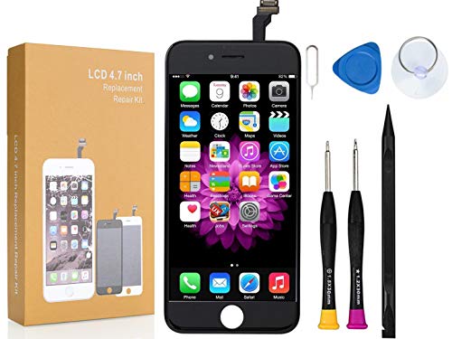 Compatible with iPhone 6 Plus Screen Replacement Black COASD LCD Digitizer Touch Screen Assembly Set Model No.A1522 A1524 A1593 (Black, 5.5 Plus)