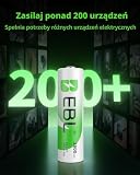 EBL akumulatorek Ni-MH wielokrotnego ładowania, rozmiar AA, 2800 mAh, o wysokiej wydajności 1200 cykli, 8-pak