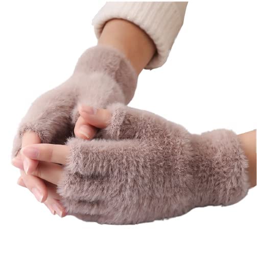 Women/Ladies/Girl's (Fingure Cut) Soft & Cozy Premium Winter Warm Hand Gloves Brown Color fit for 12 Years & Above - Pack of 1 Pair-image-41