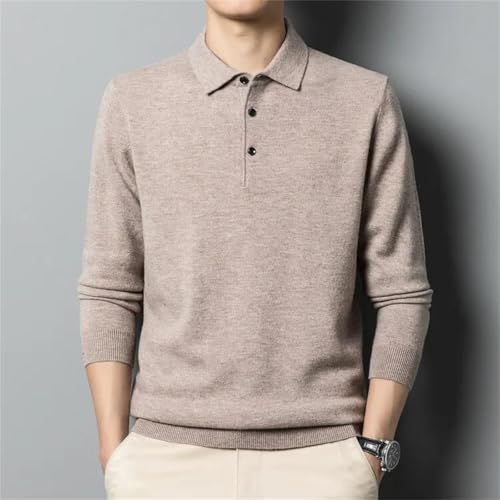 Men’S Classic Wool Pullover Sweater Turn-Down Collar Long Sleeve Slip-On Flat Knitted Wool Casual Soft Jumper Tops2