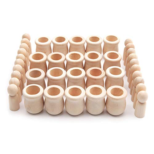 Anladia - 20 conos de madera inperfeccionados para figuras de madera