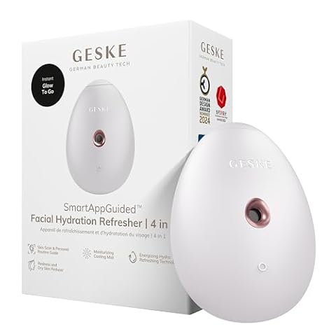 GESKE | SmartAppGuided™ Odświeżający krem nawilżający do twarzy | 4 w 1 | rozpylacz wody | parowiec do twarzy | strumień wody | pan twarz | Urządzenie do oczyszczania twarzy | panie | Kosmetyki