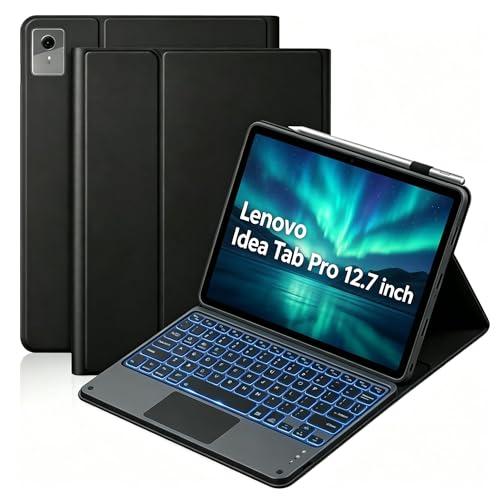 TianTa �L�[�{�[�h�P�[�X for Lenovo Idea Tab Pro 12.7�C���` 2025�N���f�� �p ���C�ی�J�o�[ ���E�����C�����XBluetooth�o�b�N���C�g�^�b�`�p�b�h�L�[�{�[�h�t�� �y���z���_�[