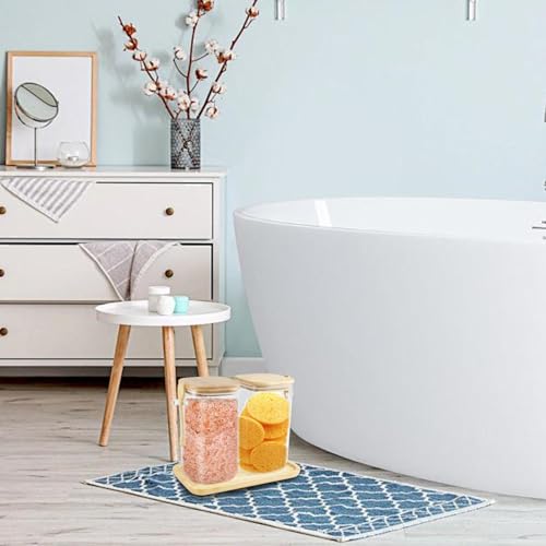 Gzsekken 2 Pack Bath Salt Jar,Glass Jar with Bamboo Scoop & Lid 1200ML,Bathroom Storage Container for Bath Salts Bombs,Decorative Bathroom Decor and Accessories SPA Tub Dispenser for Women - Image 6