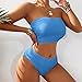 Swimsuit for Women Ruched Bandeau Strapless Padded Top and High Waisted Bottoms Fashion 2 Piece Swimwear for Beach