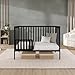 Dream On Me Synergy 5-in-1 Convertible Full-Size Baby Crib with Toddler, Day & Full Bed Conversion in Black, GreenGuard Gold & BSA, 3 Mattress Heights, Sustainable Pinewood